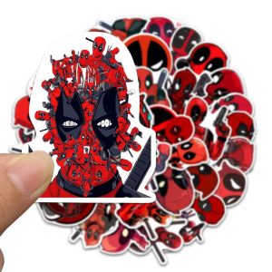 Pack de 35 Autocollants Deadpool - Stickers Vinyle pour Décoration Geek