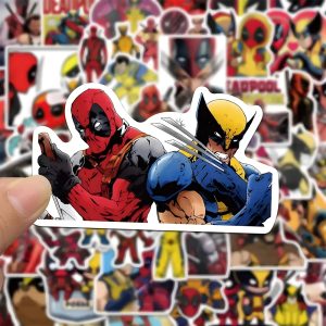 Lot de 50 Autocollants Deadpool & Wolverine - Stickers Vinyle 3CM Résistants
