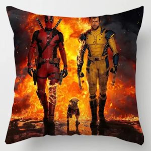 Housse de Coussin Tendance 2025 – Wolverine & Deadpool