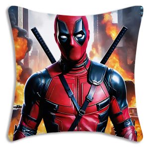 Oreiller Deadpool Design Humoristique – Housse Double Face