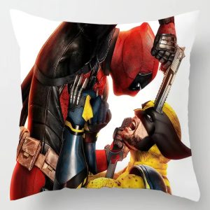 Housse de Coussin – Design Dynamique Wolverine & Deadpool