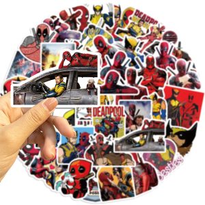 Lot de 50 Autocollants Deadpool & Wolverine - Stickers Vinyle 3CM Résistants