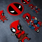 6 Autocollants Voiture Deadpool 12CM - Stickers Monstre Résistants pour Auto