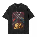 T-shirt Deadpool vs Wolverine – Confrontation explosive « HOLY SNIKT! »