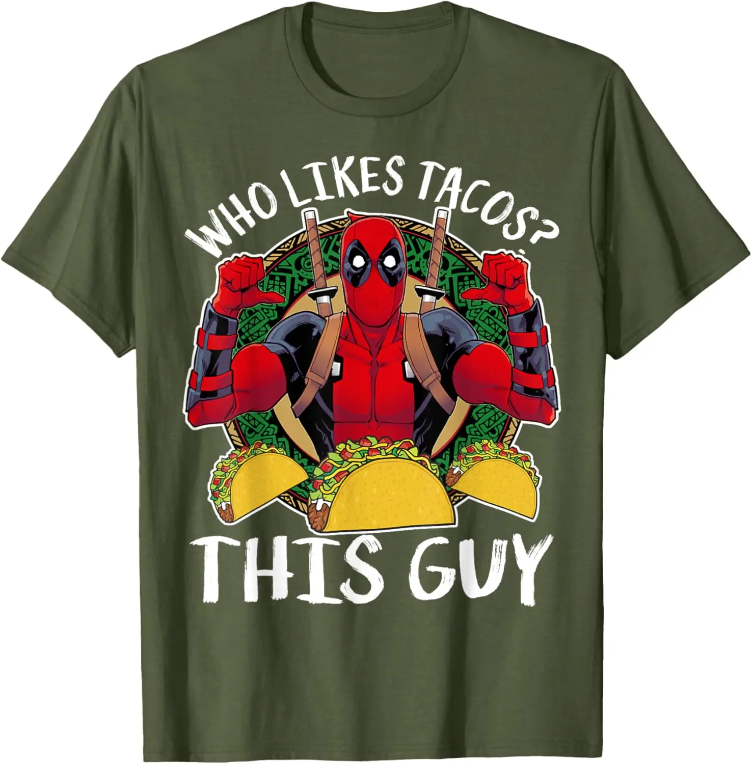 T-shirt Deadpool – Who Likes Tacos?