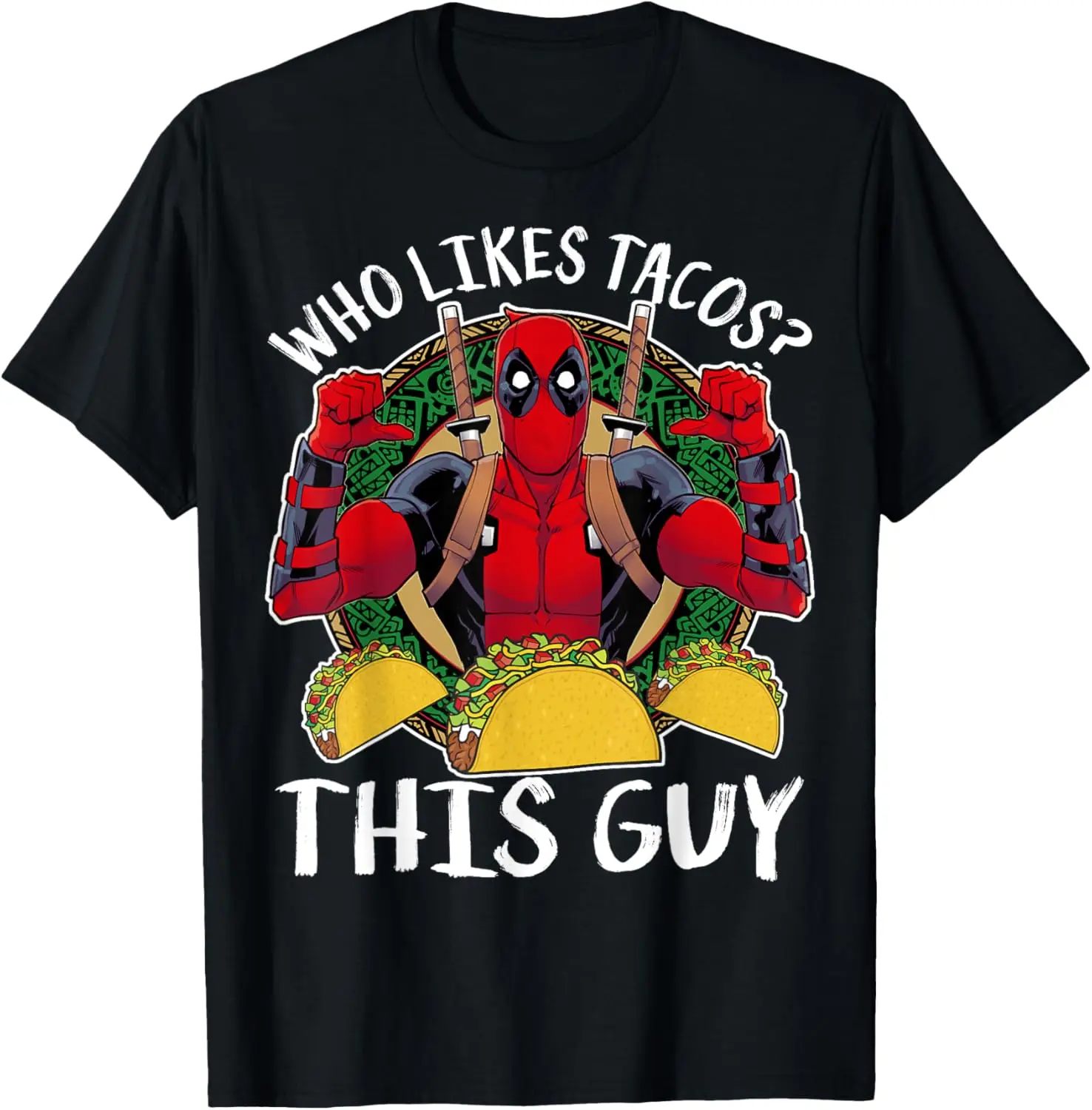 T-shirt Deadpool – Who Likes Tacos?