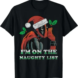 T-shirt Deadpool – I'm on the Naughty List (Noël)
