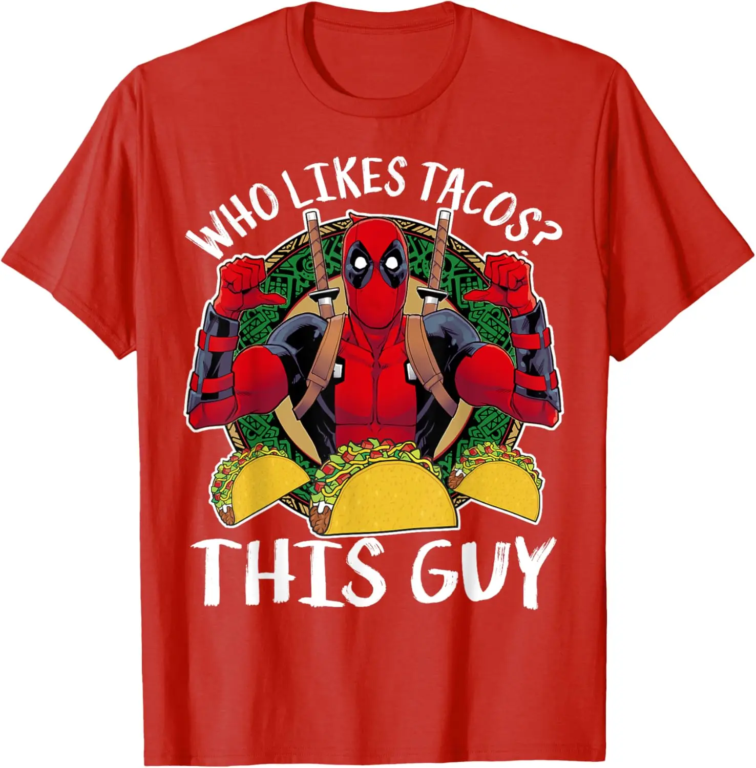 T-shirt Deadpool – Who Likes Tacos?