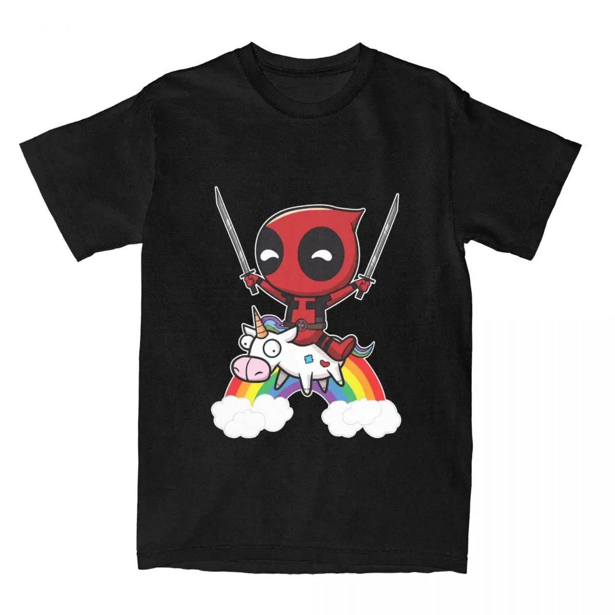 T-shirt Deadpool & Licorne – Édition arc-en-ciel