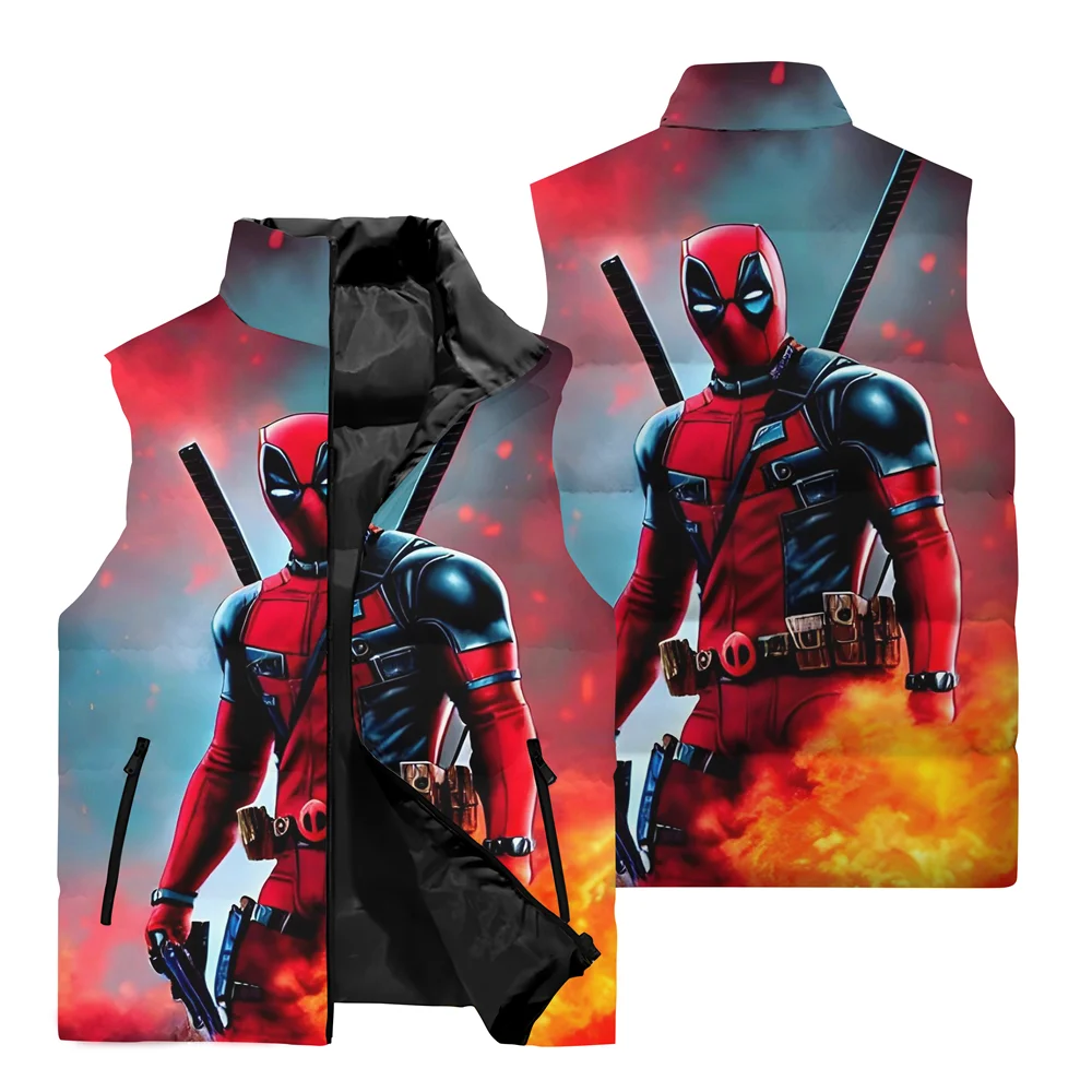 Veste Sans Manches Deadpool – Visuel Flamme & Katanas