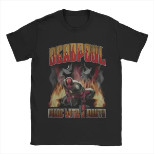 T-shirt Deadpool – Merc with a Mouth (Flammes)
