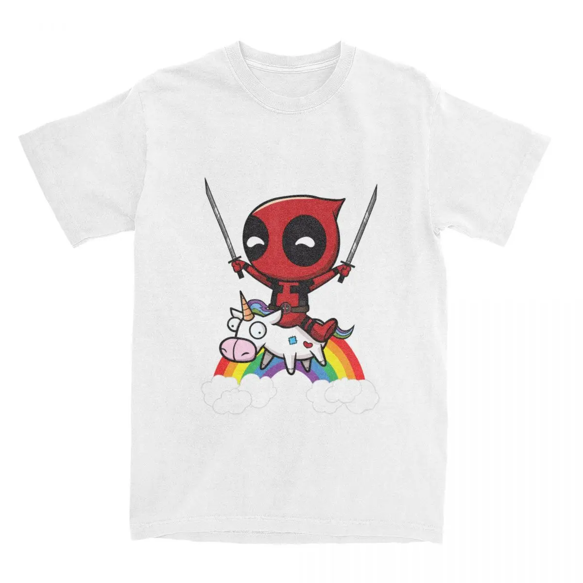 T-shirt Deadpool & Licorne – Édition arc-en-ciel